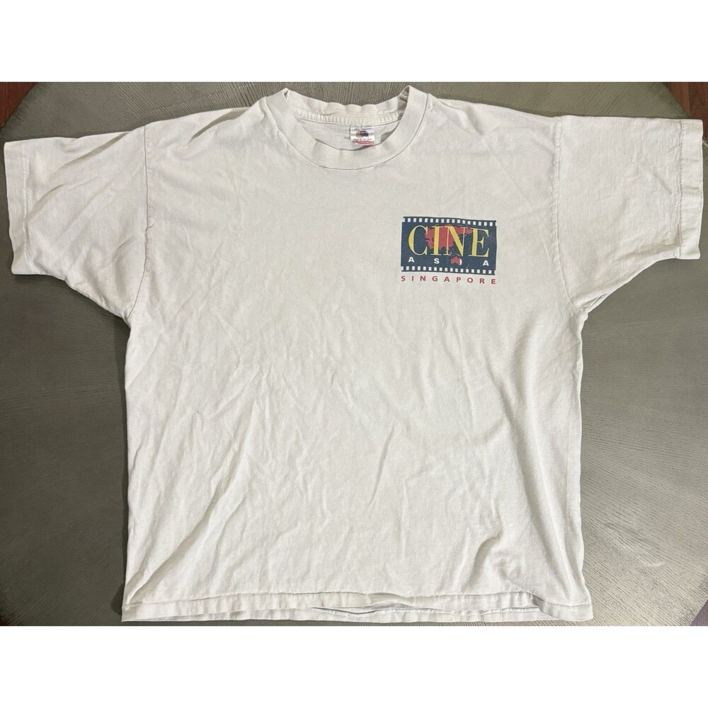 Vintage Coca Cola T Shirt XL CineAsia Singapore Promo 90s Fruit of the Loom USA
